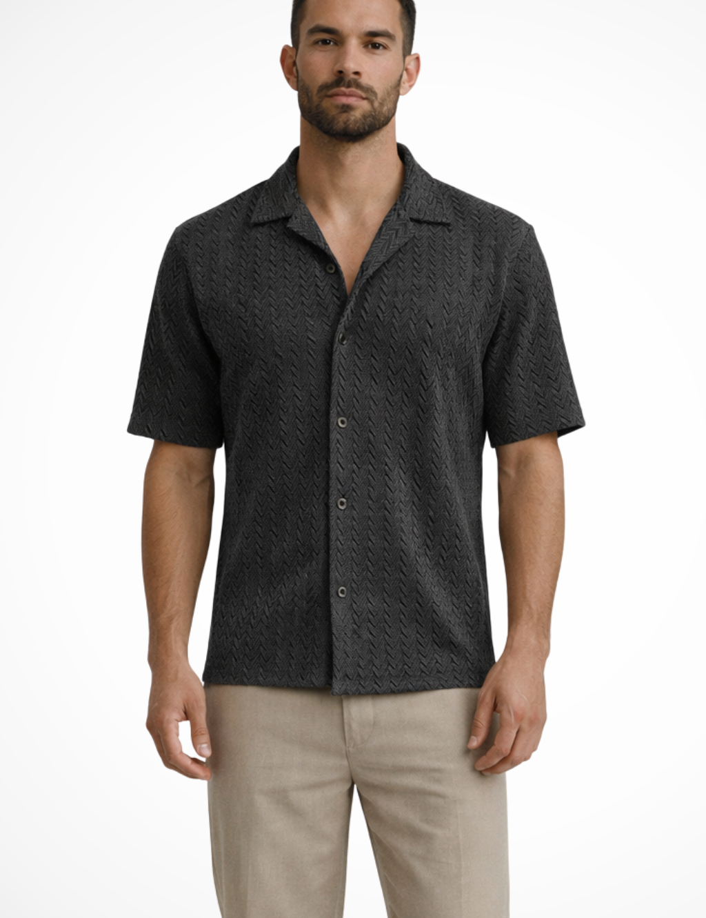 Matteo Sinclair | Chevron Textured Summer Shirt For Men