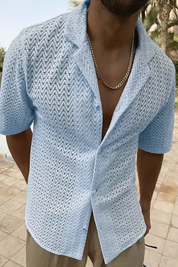 Matteo Sinclair | Chevron Textured Summer Shirt For Men