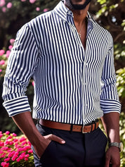 Matteo Sinclair | Striped Button Shirt For Men