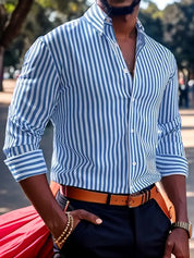 Matteo Sinclair | Striped Button Shirt For Men