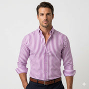 Matteo Sinclair | Striped Button Shirt For Men