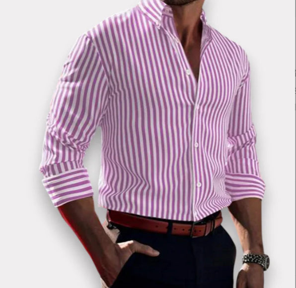 Matteo Sinclair | Striped Button Shirt For Men