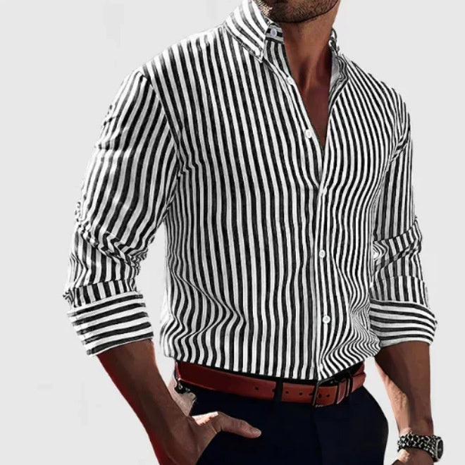 Matteo Sinclair | Striped Button Shirt For Men