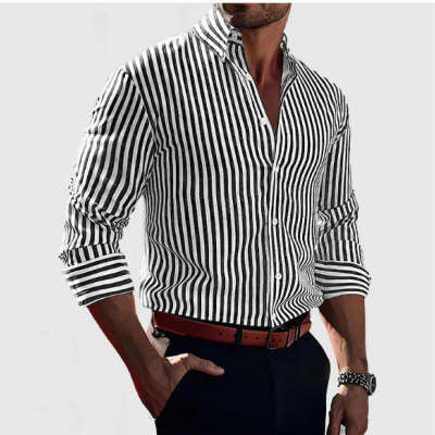 Matteo Sinclair | Striped Button Shirt For Men