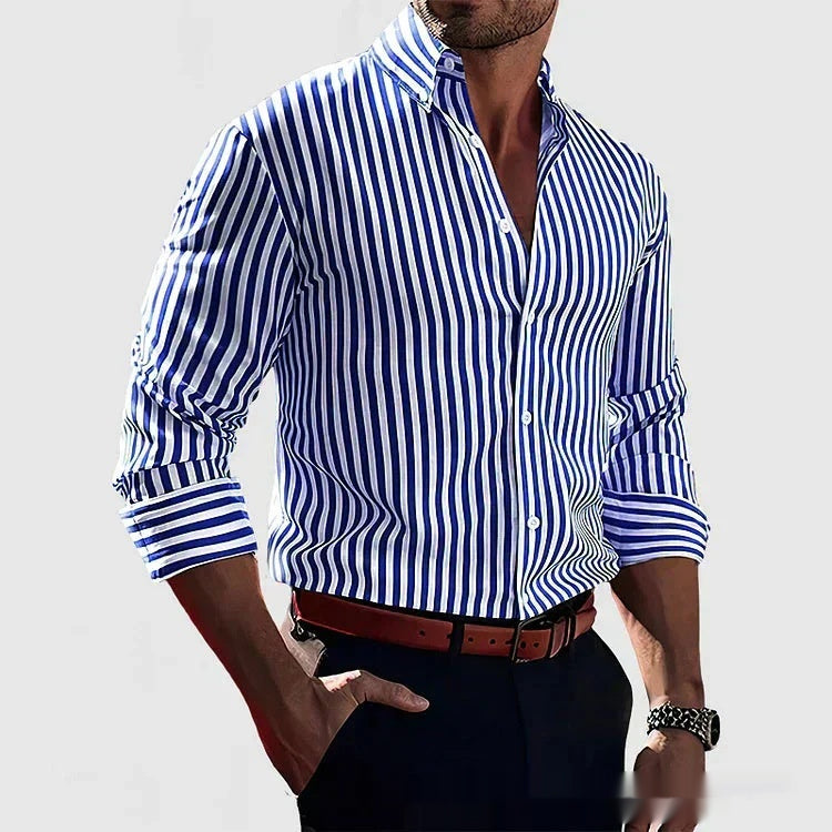 Matteo Sinclair | Striped Button Shirt For Men