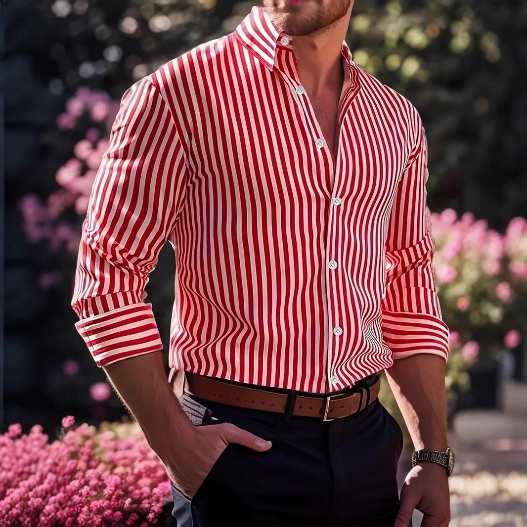 Matteo Sinclair | Striped Button Shirt For Men