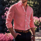 Matteo Sinclair | Striped Button Shirt For Men
