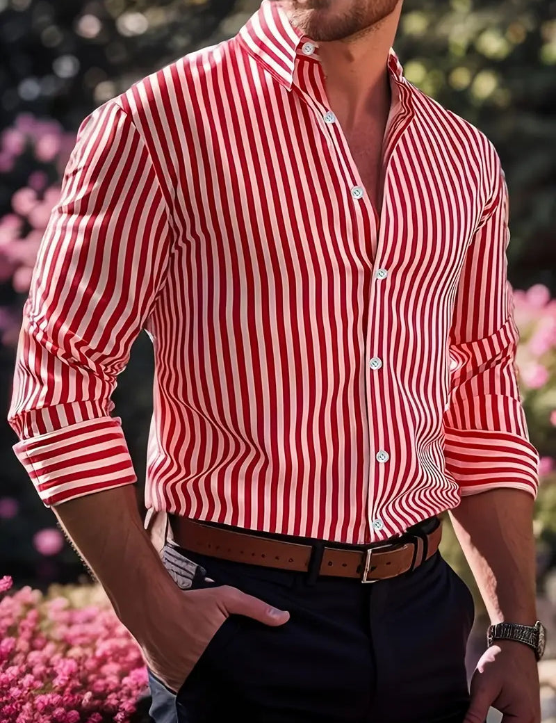 Matteo Sinclair | Striped Button Shirt For Men