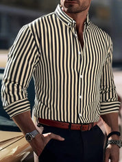Matteo Sinclair | Striped Button Shirt For Men