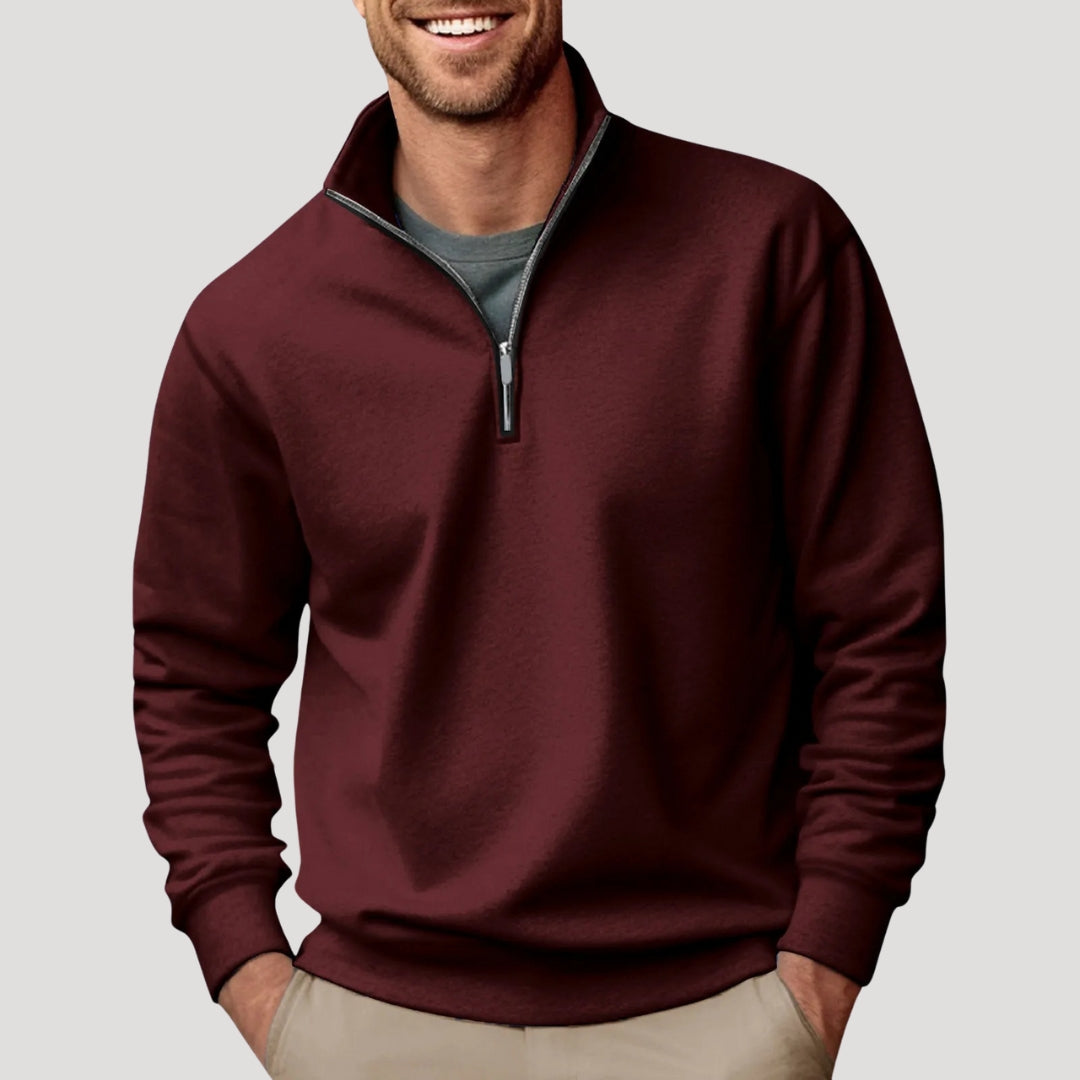 Oliver Stanton | Premium Zip-Neck Sweater For Men