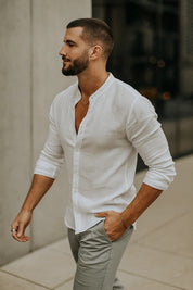 Samuel Hayes | Linen Henley Shirt