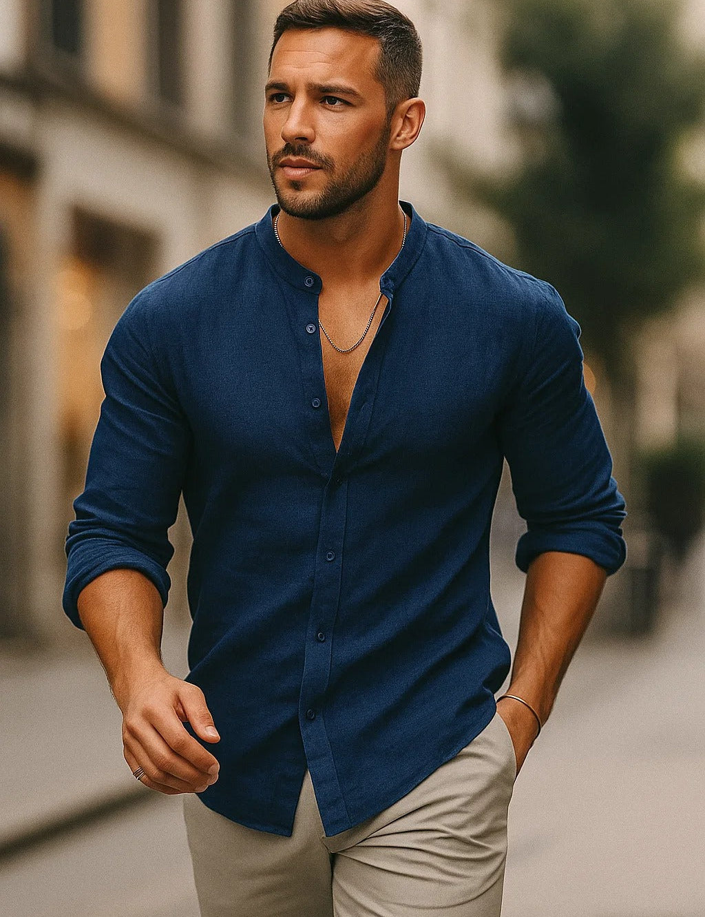 Samuel Hayes | Linen Henley Shirt