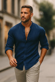 Samuel Hayes | Linen Henley Shirt
