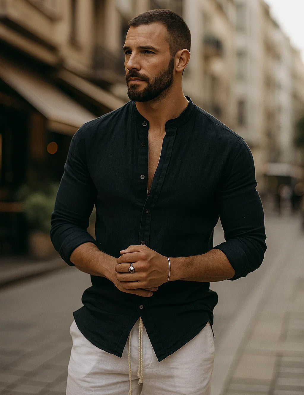 Samuel Hayes | Linen Henley Shirt