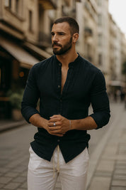 Samuel Hayes | Linen Henley Shirt