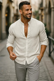 Samuel Hayes | Linen Henley Shirt