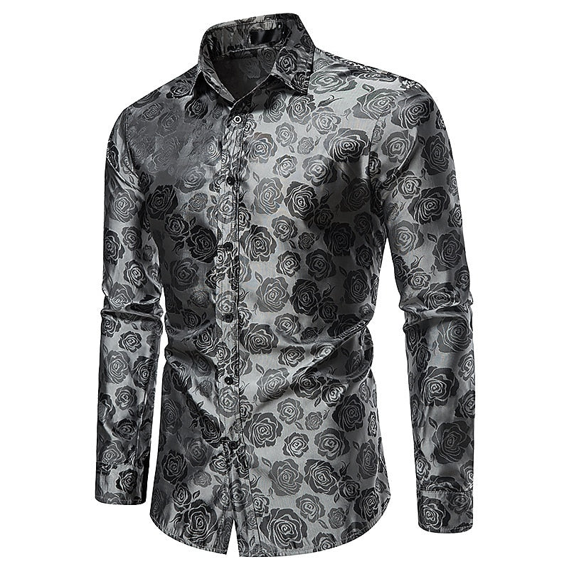 Arthur Brooks | Embossed Floral Satin Shirt