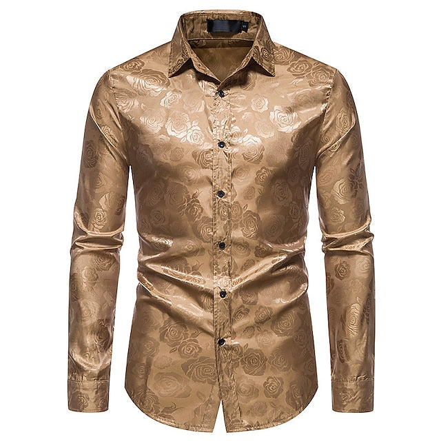 Arthur Brooks | Embossed Floral Satin Shirt