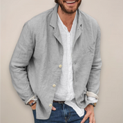 Edmund Fraser | Casual Breathable Summer Blazer in Natural Linen