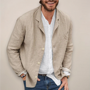 Edmund Fraser | Casual Breathable Summer Blazer in Natural Linen