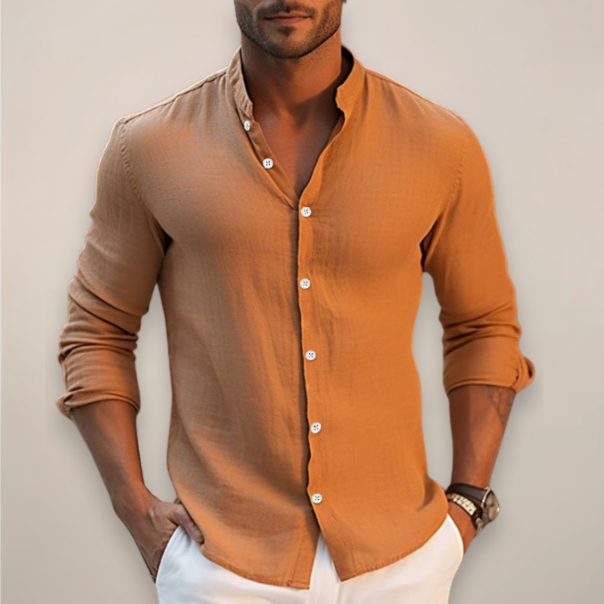 Mason Bryant | Slim-Fit Mandarin Collar Shirt