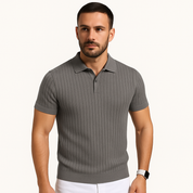 Matteo Sinclair | Men’s Ribbed Knit Polo Shirt