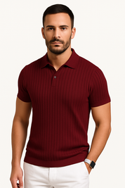 Matteo Sinclair | Men’s Ribbed Knit Polo Shirt