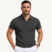 Matteo Sinclair | Men’s Ribbed Knit Polo Shirt