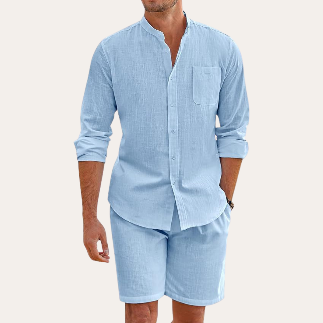 Luca Moretti | Men’s Linen Shirt and Shorts Set