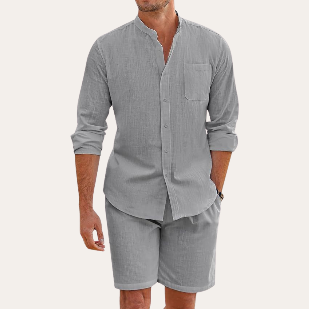 Luca Moretti | Men’s Linen Shirt and Shorts Set