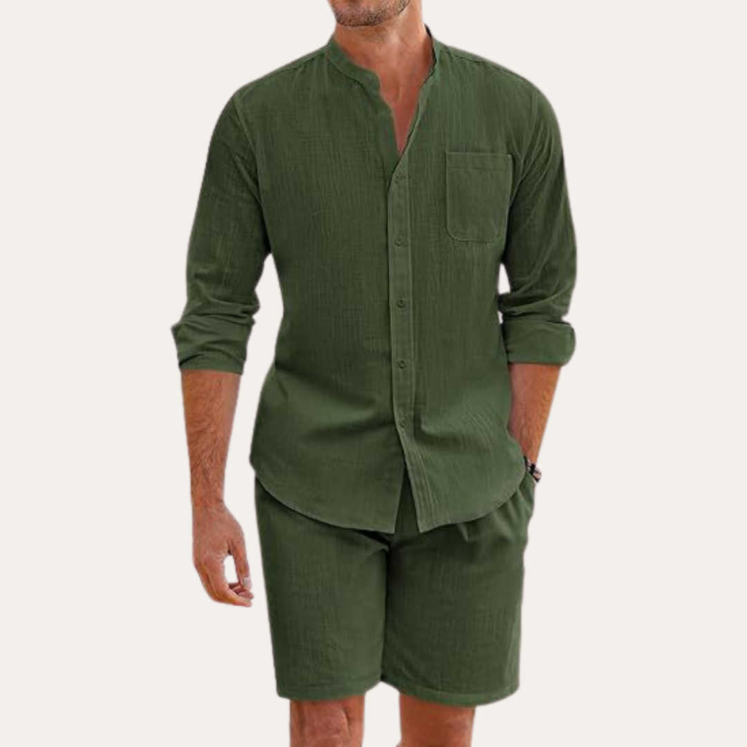 Luca Moretti | Men’s Linen Shirt and Shorts Set