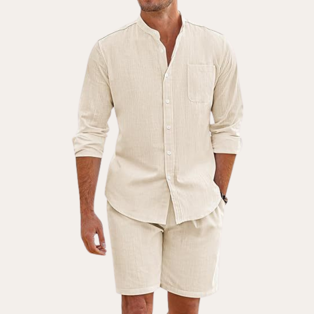 Luca Moretti | Men’s Linen Shirt and Shorts Set