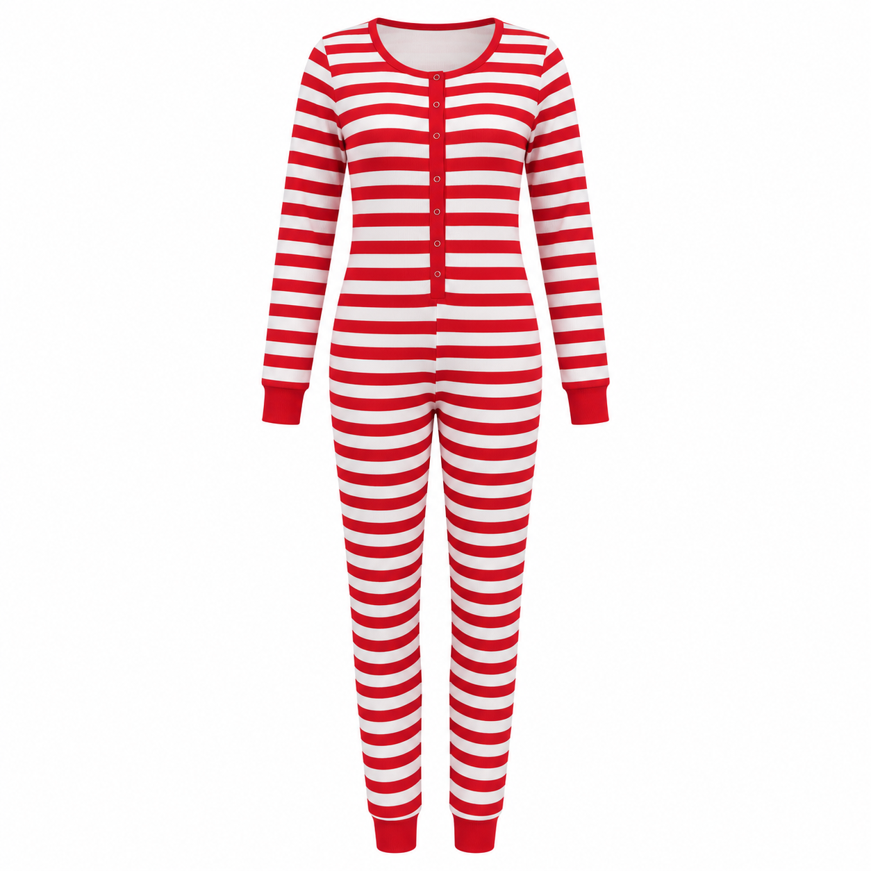 Combinaison de Noël rouge rayée Merry Stripe pour femmes