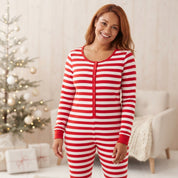 Combinaison de Noël rouge rayée Merry Stripe pour femmes