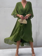 Mia Hartley | V-neck Midi Dress