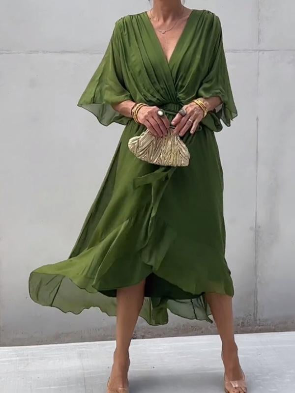 Mia Hartley | V-neck Midi Dress