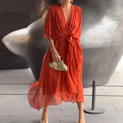 Mia Hartley | V-neck Midi Dress