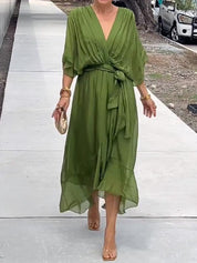 Mia Hartley | V-neck Midi Dress