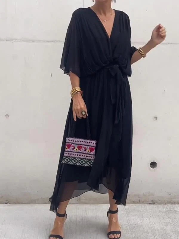 Mia Hartley | V-neck Midi Dress