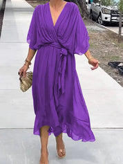 Mia Hartley | V-neck Midi Dress