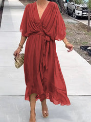 Mia Hartley | V-neck Midi Dress