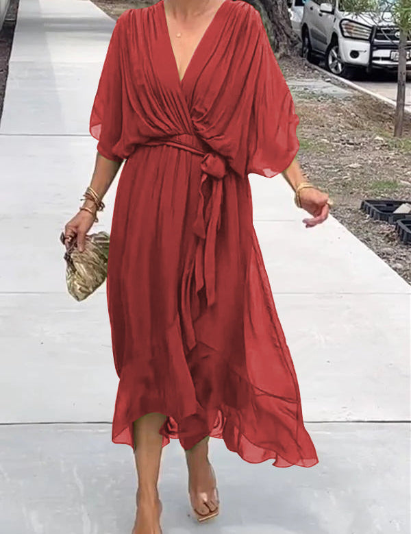 Mia Hartley | V-neck Midi Dress