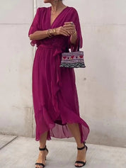 Mia Hartley | V-neck Midi Dress