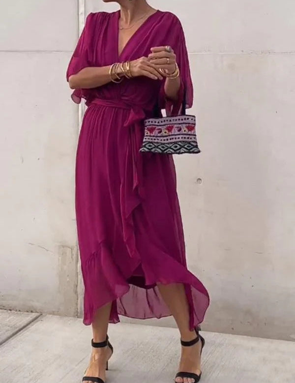 Mia Hartley | V-neck Midi Dress