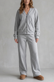 Elspeth Murray | Ensemble détente cardigan boutonné gris chiné