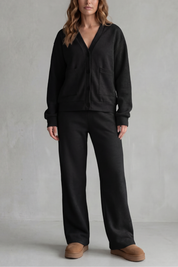 Elspeth Murray | Ensemble détente cardigan boutonné gris chiné