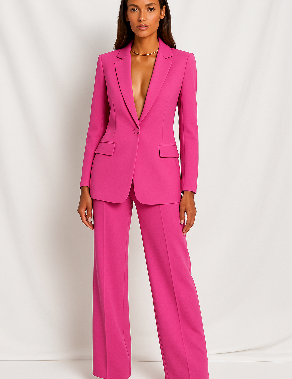 Monica Duchamp | Elegant Women's Blazer Set with High Waist Trousers