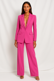 Monica Duchamp | Elegant Women's Blazer Set with High Waist Trousers