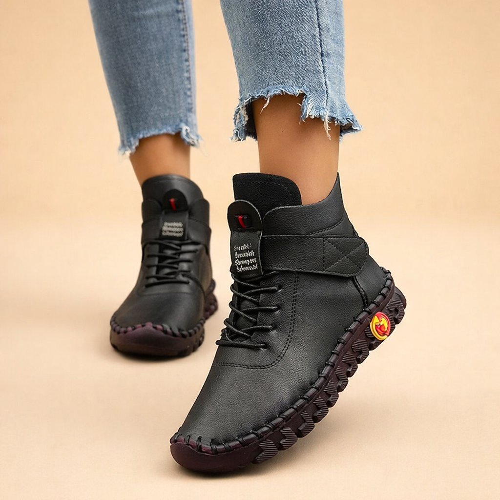 Dorothea Griffiths | Bottines en cuir à lacets avec semelle contrastante