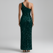 Nadia Knight | One-Shoulder Sequin Maxi Prom Dress